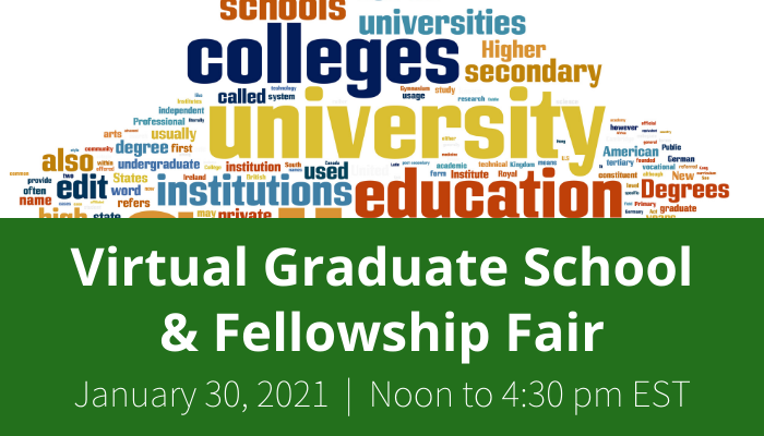 Virtual Graduate School & Fellowship Fair - Website Graphic